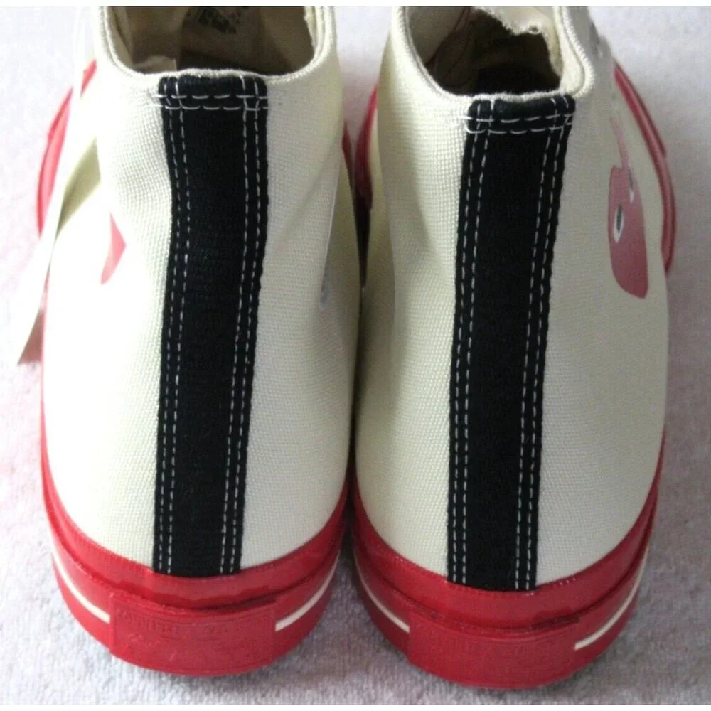 Converse Men's Chuck 70 CDG HI Top Canvas Shoes White Red Egret Sizes NIB - Picture 6 of 7